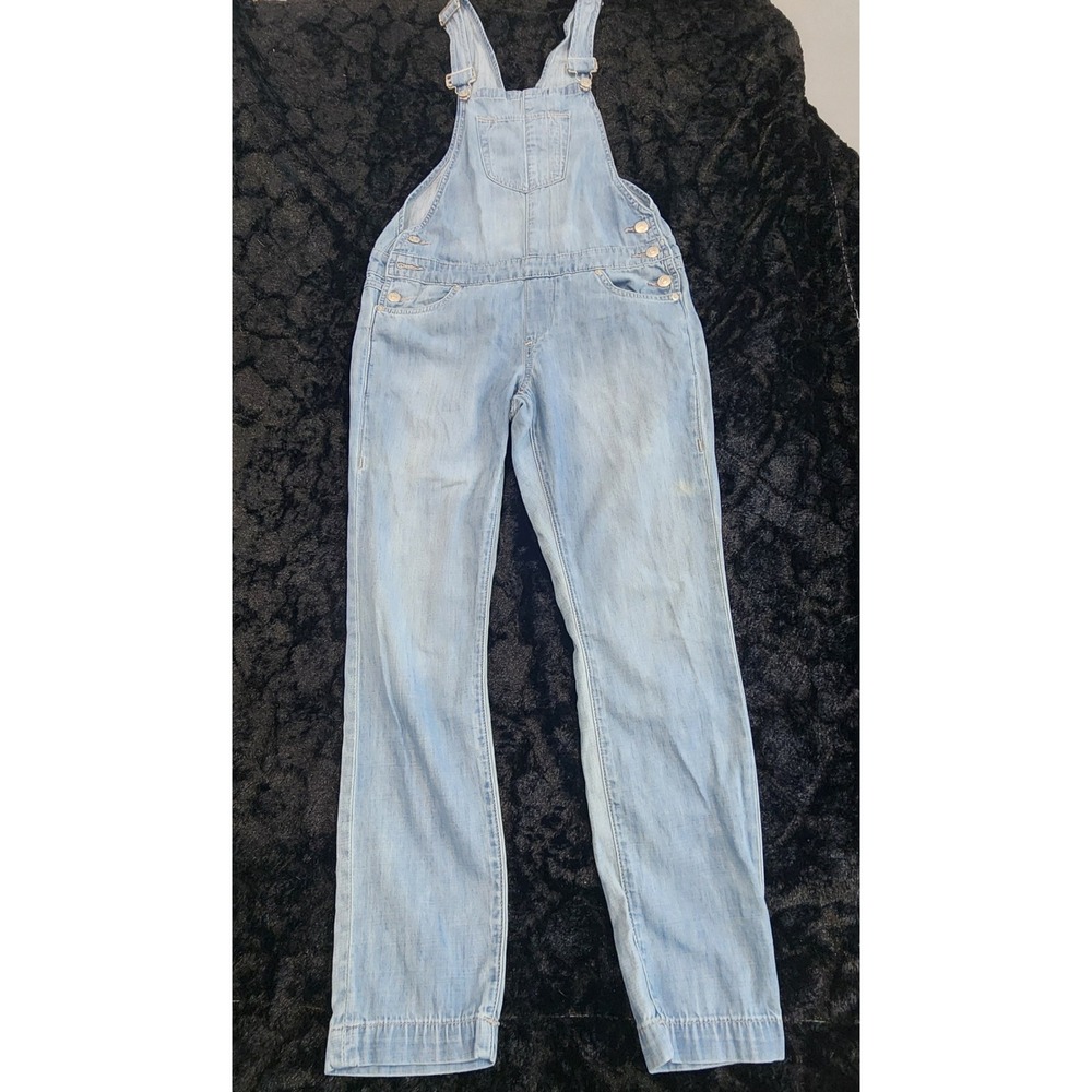 AUTHENTIC True Religion Jaime Denim Jean Overall Women 24 Light Wash Adj. Straps